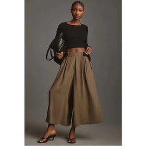 Anthropologie Safari Wide Leg Pants in Moss
